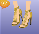 Crystal Strap Gold Heels