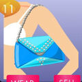 Blue Suede Crystal Handbag