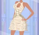 Beige Pannier Ruffle dress Miss Lashalle's hot45