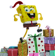 Spongebob Walking on presents
