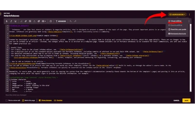Puoi passare all'editor visuale cliccando il pulsante viola/giallo in alto a destra nella pagina e selezionando "VisualEditor"...