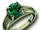 Anello d'oro verde con smeraldo