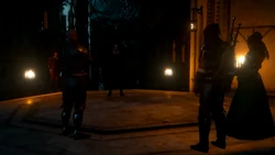 Benoit, Damien, Geralt e Anarietta al palazzo.