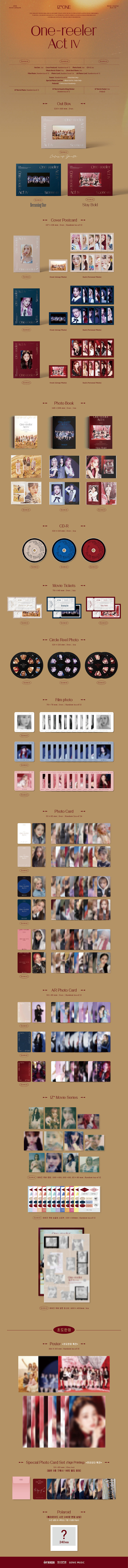 IZ*ONE 4th EP Album [ONE-REELER ACT IV] #1+#2+#3 Set (Sealed