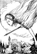 The Fairy Queen Lurline circles Oz before deciding to enchant it