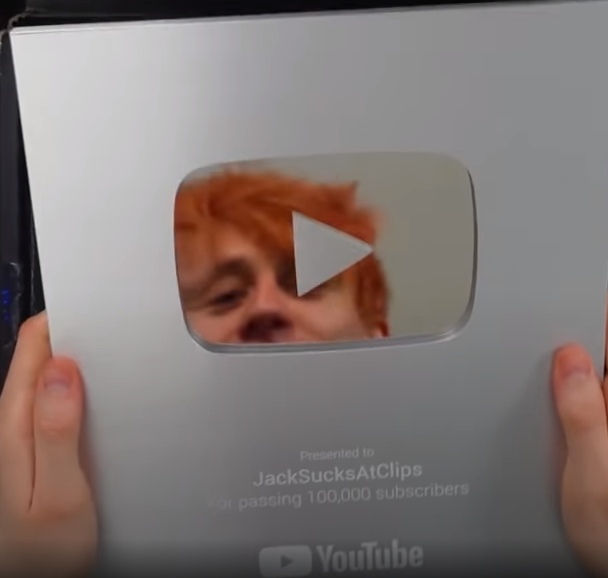 JackSucksAtClips Silver Play Button, Jack's Play Buttons Wiki