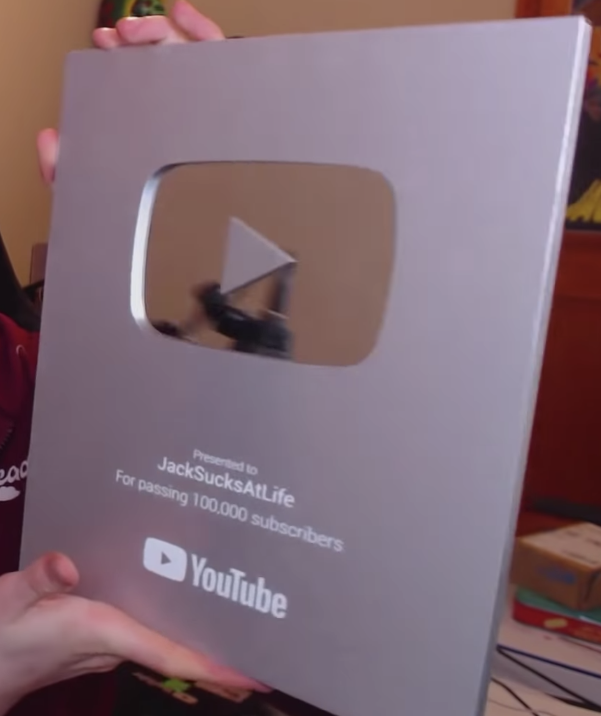 Jacksucksatlife Silver Play Button 2 Jack S Play Buttons Wiki Fandom