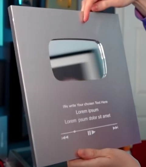 Fake Placeholder Silver Play Button