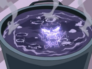 The Mark appearing in a cauldron before Wong accidentally releases Tarakudo himself.