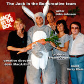 Gilvezan (in bunny suit) with other members of the creative team