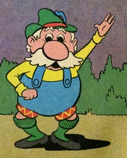The character   was likely inspired by the hamburger's disputed Germanic origins.