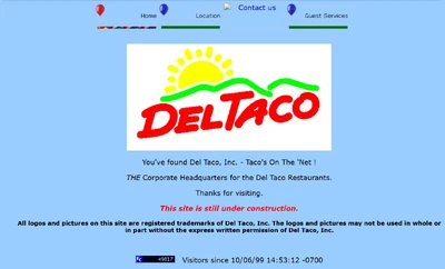 The first version of the Del Taco website in 1999.