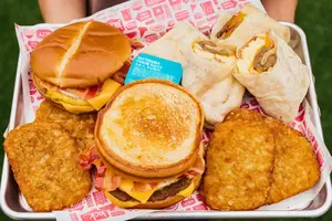 An assortment of breakfast items served at Jack in the Box.