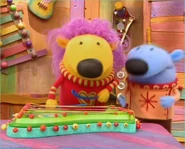 Mary playing the Hammer Dulcimer