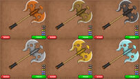 The Dragon Axe in all ores