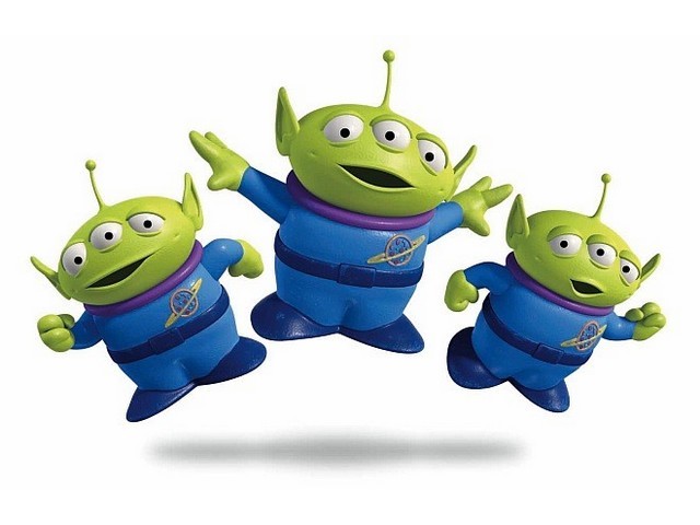 little green aliens from toy story