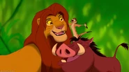 Timon, Pumbaa, and Adult Simba.