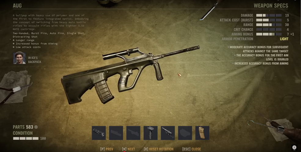 ＜ジャンク品＞STEYR AUG Deactivated Moving Bolt Steyr AUG STANAG SN. 2956 ^