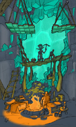 Concept art of the miners' cave