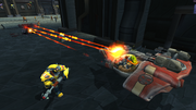 Turbo cannon vs. Jak in HellCat cruiser