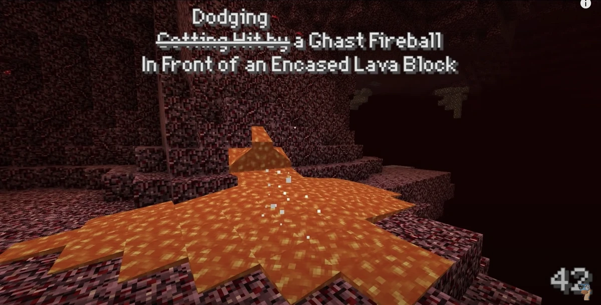 Dodging a Ghast Fireball In Front of an Encased Lava Block Jake eyes
