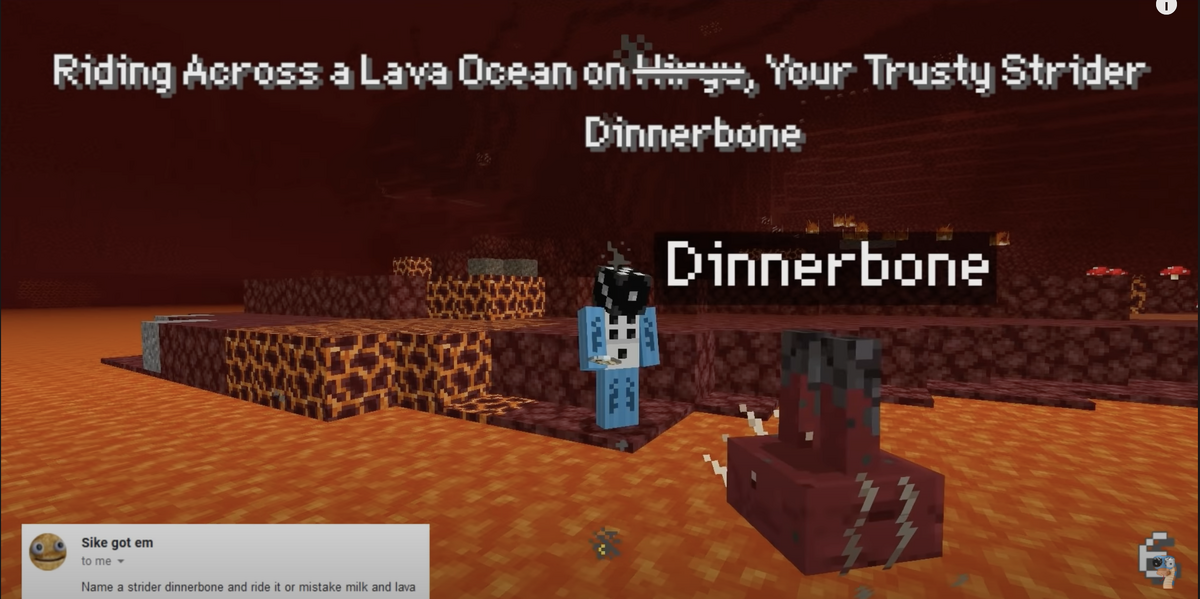 Riding Across a Lava Ocean on Dinnerbone Your Trusty Strider Jake eyes Wiki Fandom