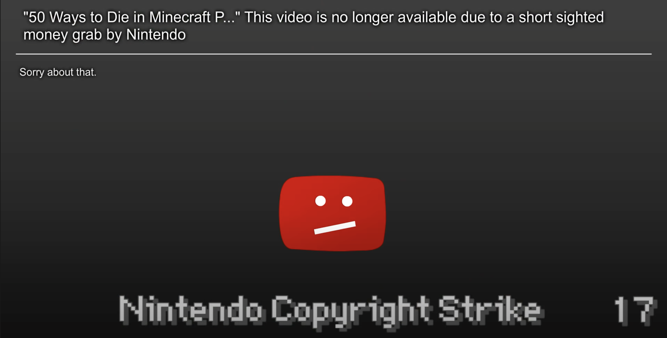 Nintendo Copyright Strike | eyes Fandom