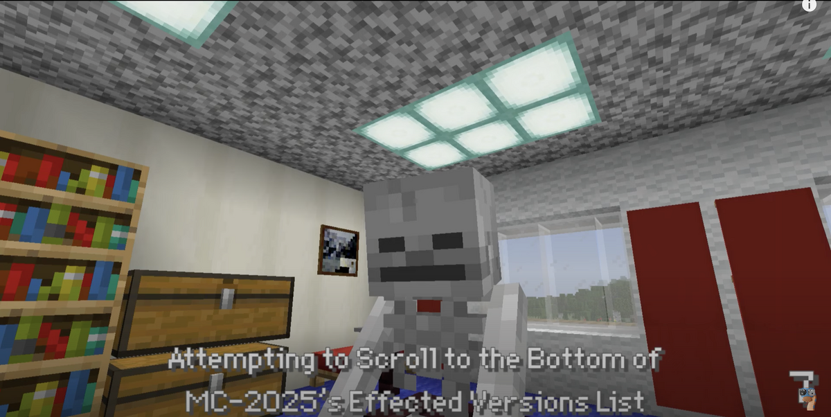 Attempting to Scroll to the Bottom of MC2025's Effected Versions List
