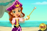 The Pirate Princess in the Disney Junior online game "Rainbow Wand Color Quest."