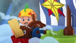 Cubby using his map in Jake's Buccaneer Blast.
