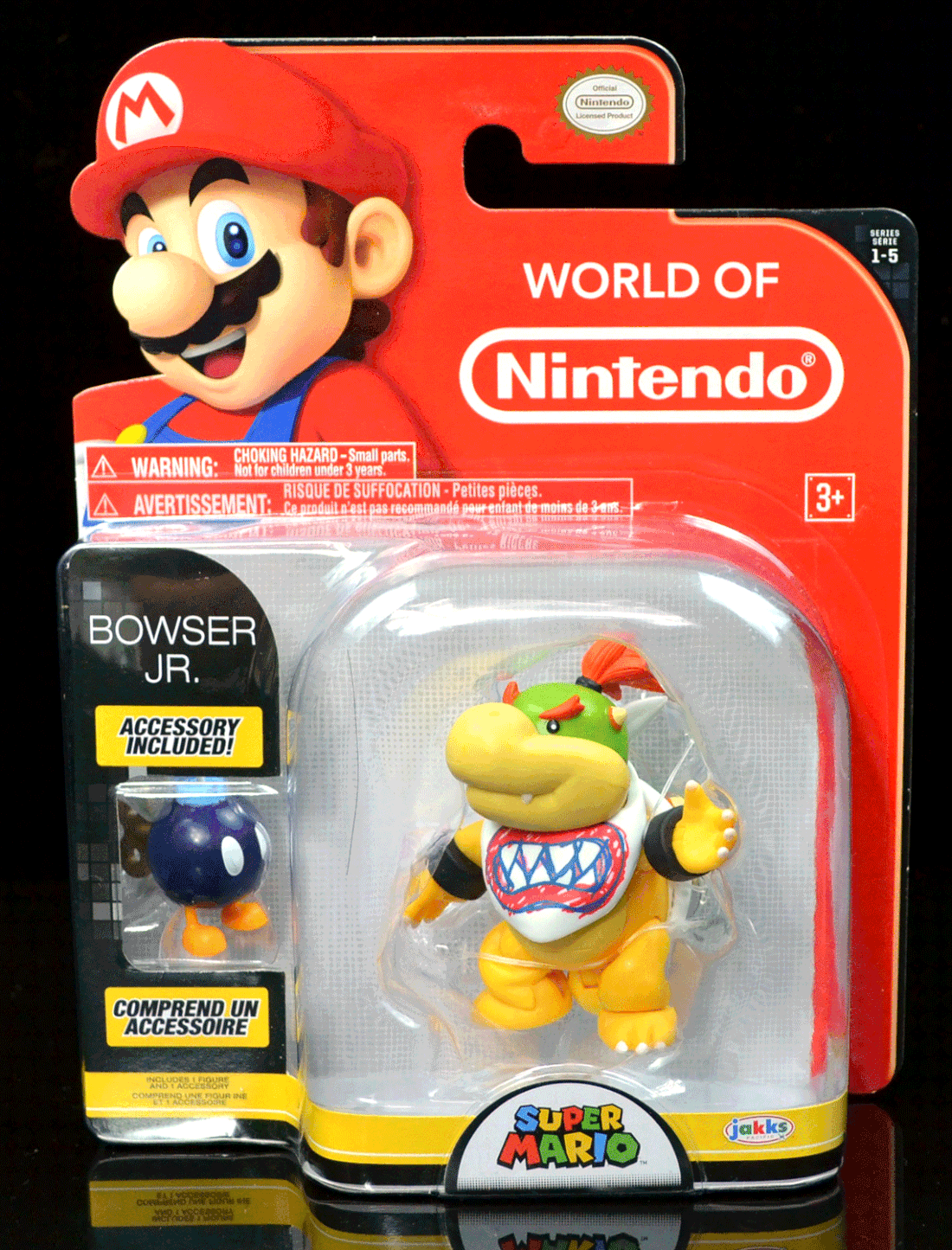 Super Mario Bowser Jr. Action Figure with Bob-Omb