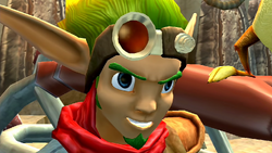 Jak asegurando a Daxter y a Kleiver que ganaría la carrera.