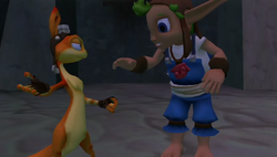 Mar conociendo y fascinándose por Daxter.