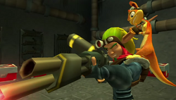 Jak junto a Daxter consiguiendo una blaster.