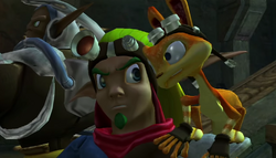 Jak, tras reunirse con Sig, acordando con este y con Daxter marcharse cuanto antes.
