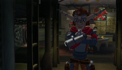 Torn avisando a Jak y Daxter que la "Sombra" había aceptado conocerlos.