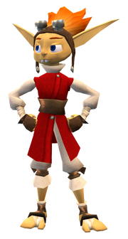 Daxter al inicio de Jak y Daxter: El Legado de los Precursores.
