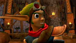 Jak, con nuevo corte, despertando y descubriendo que se encontraba en Spargus.
