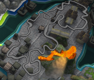 Mapa de Villa Refugio en Jak X: Combat Racing.