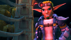 Jak recuperando el antídoto tras derrotar y sentenciar la vida de G.T. Blitz/Mizo.