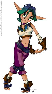 Keira Hagai durante Jak y Daxter: El Legado de los Precursores.