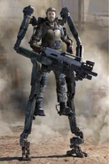 Żołnierz SecOps w kombinezonie szkieletowym wyposażony w Karabin Y70 Bullpup