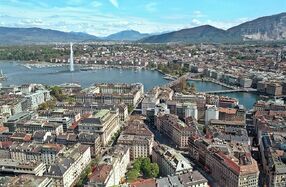 A view over Geneva and Lake Geneva.
