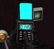 PDA with decryptor functionality active. As seen in the GameCube variant of Nightfire (2002).