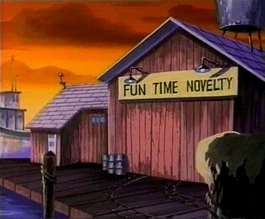Fun Time Novelty factory, as it appeared in episode 53 of the animated television series.