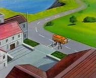 The front entrance, as seen in Episode 19 ("Hostile Takeover") of the animated series.