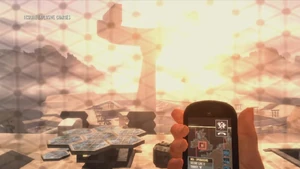 Bond observing the plant's central hub during "Solar".