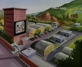 Mega Bucks Studios, as it appeared in episode 8 of the animated television series.