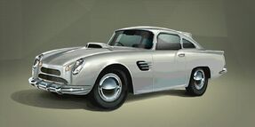 Fictional 'classic' motorcar, clearly based on the DB5 (James Bond: World of Espionage).