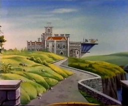 Warfield Academy, as it appeared in the animated television series.